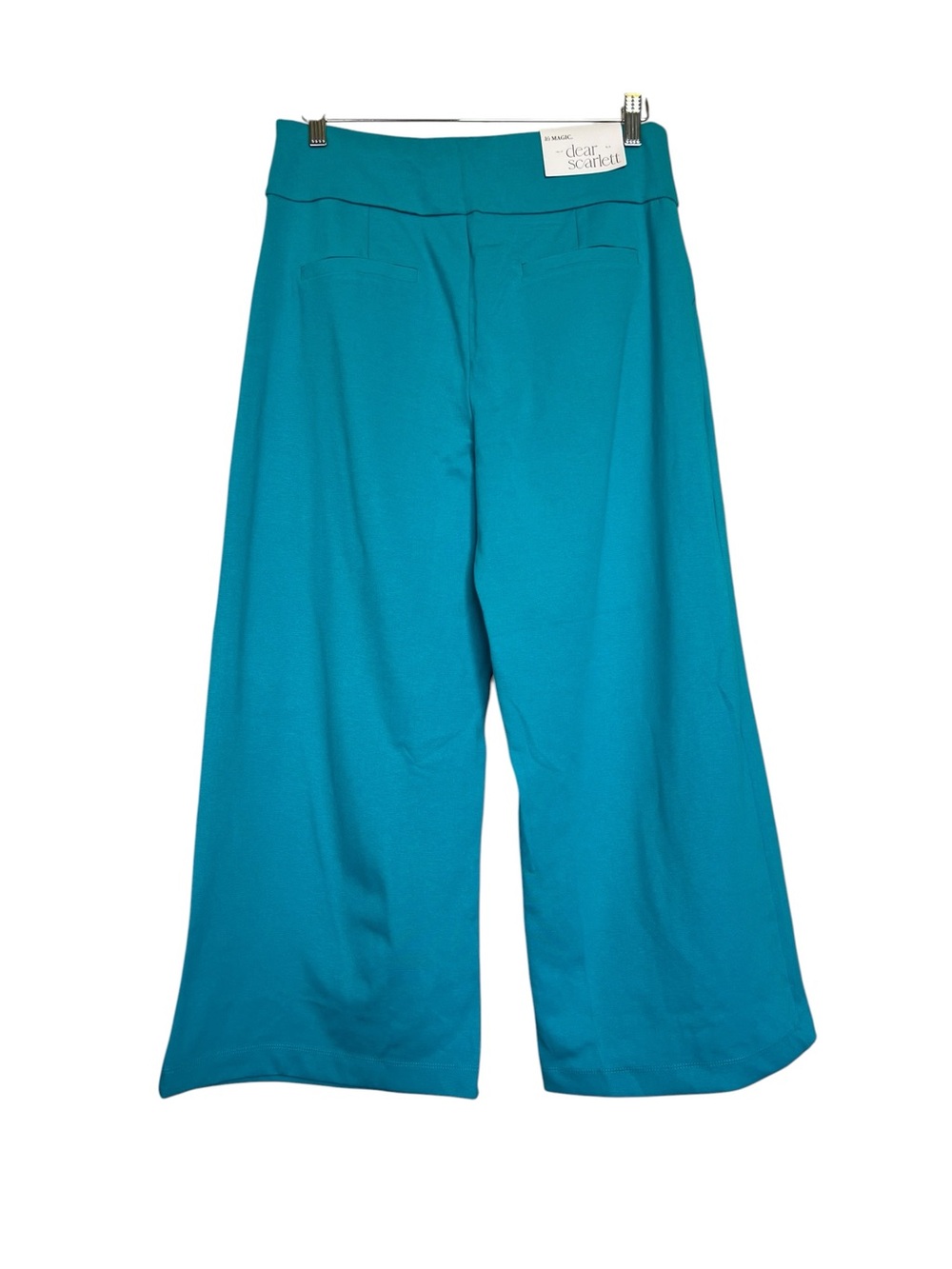 Dear Scarlett NWT Women’s XL Wide Leg Pull On Cropped Teal Pants - Picture 2 of 8